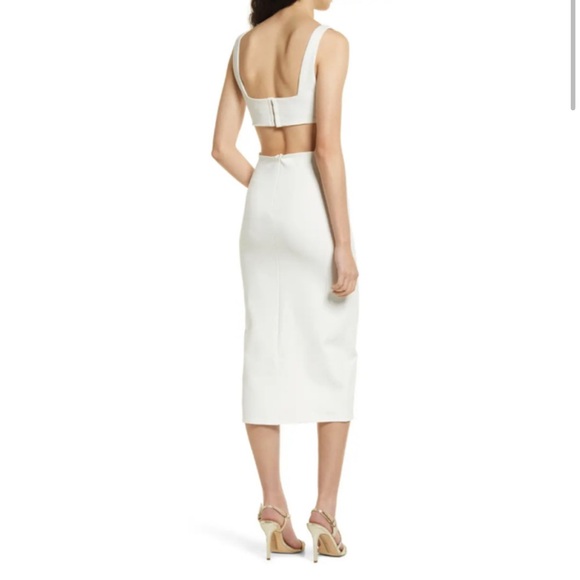 Socialite Women's Cut-out Bodycon Sleeveless Midi Dress in White small - Picture 2 of 8